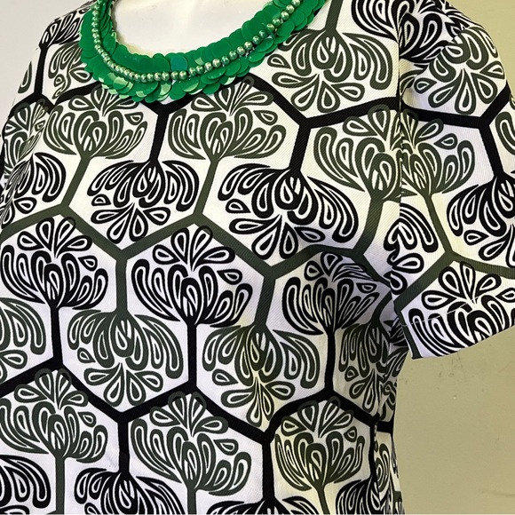 Printed Top with Beaded Neckline - Picture 4 of 5